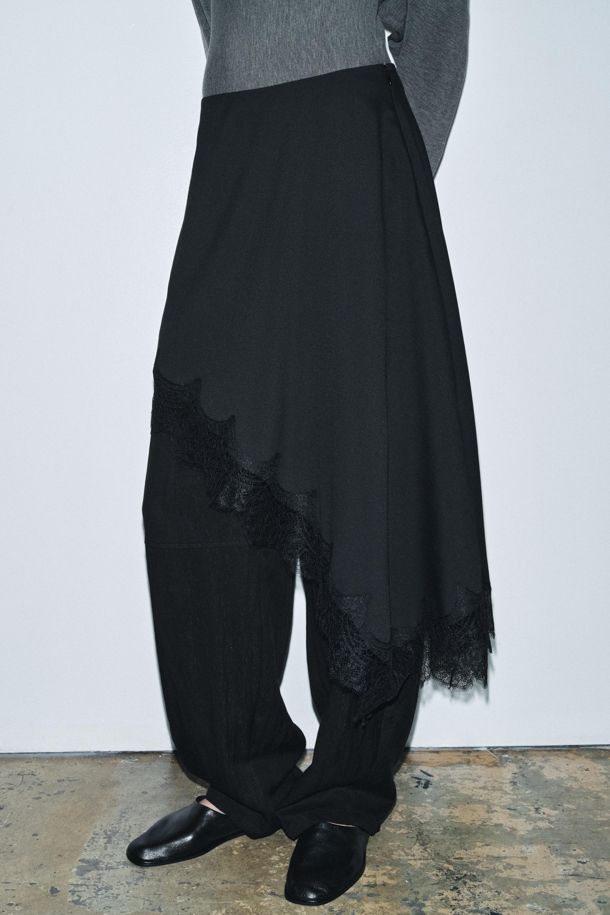 JUPE ASYMÉTRIQUE DENTELLE ZW COLLECTION